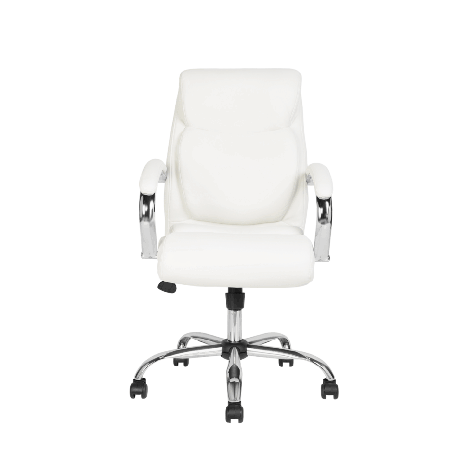 MEDIUM BACK CHAIR, WHITE VINYL