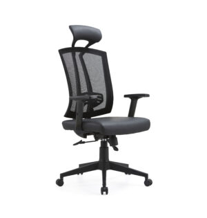 Executive High Back Chair with Mesh Back and PU Seat