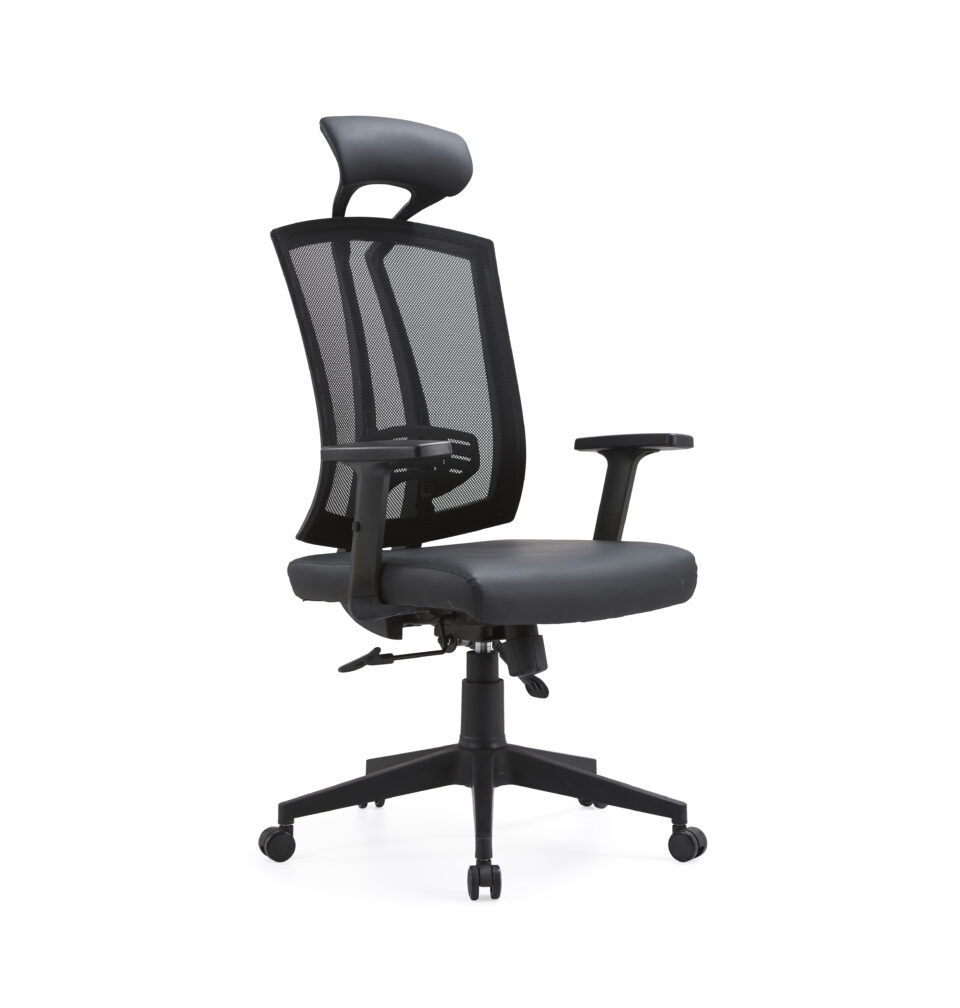 Executive High Back Chair with Mesh Back and PU Seat