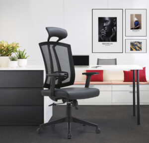 Executive High Back Chair with Mesh Back and PU Seat