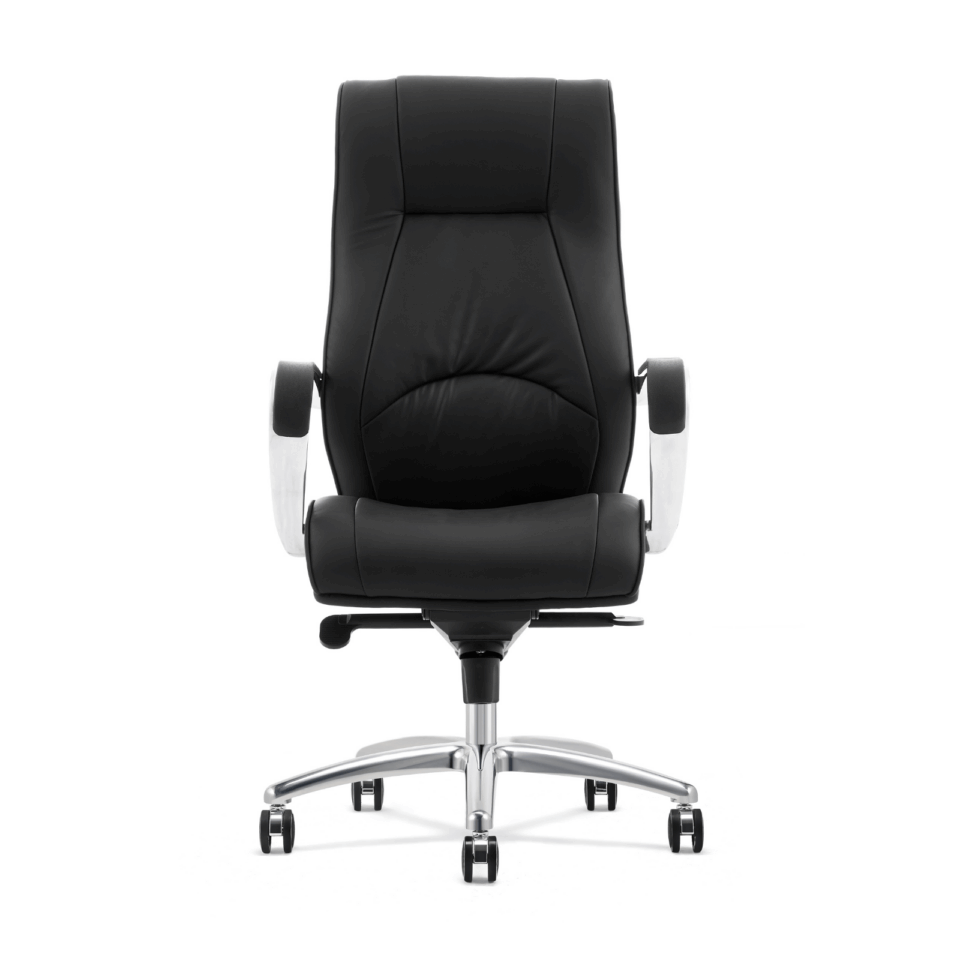 Ergonomic swivel chair UAE – FK147 Series in black PU leather with high back