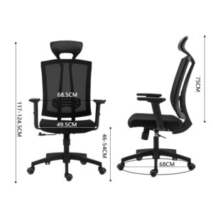 Executive High Back Chair with Mesh Back and PU Seat