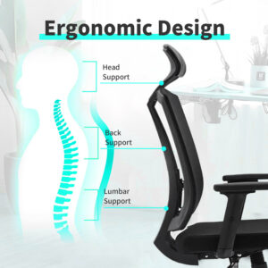 Executive High Back Chair with Mesh Back and PU Seat