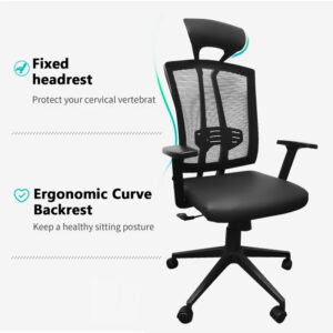 Executive High Back Chair with Mesh Back and PU Seat