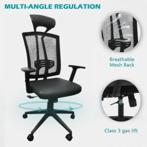 Executive High Back Chair with Mesh Back and PU Seat