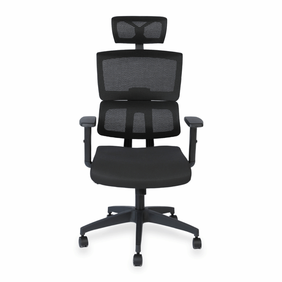 High Back Chair in Black Mesh