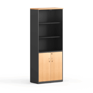 High Cabinet with Glass Swing Doors