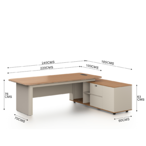 Executive Desk with PVC Top & Side Extension – DG39 Series