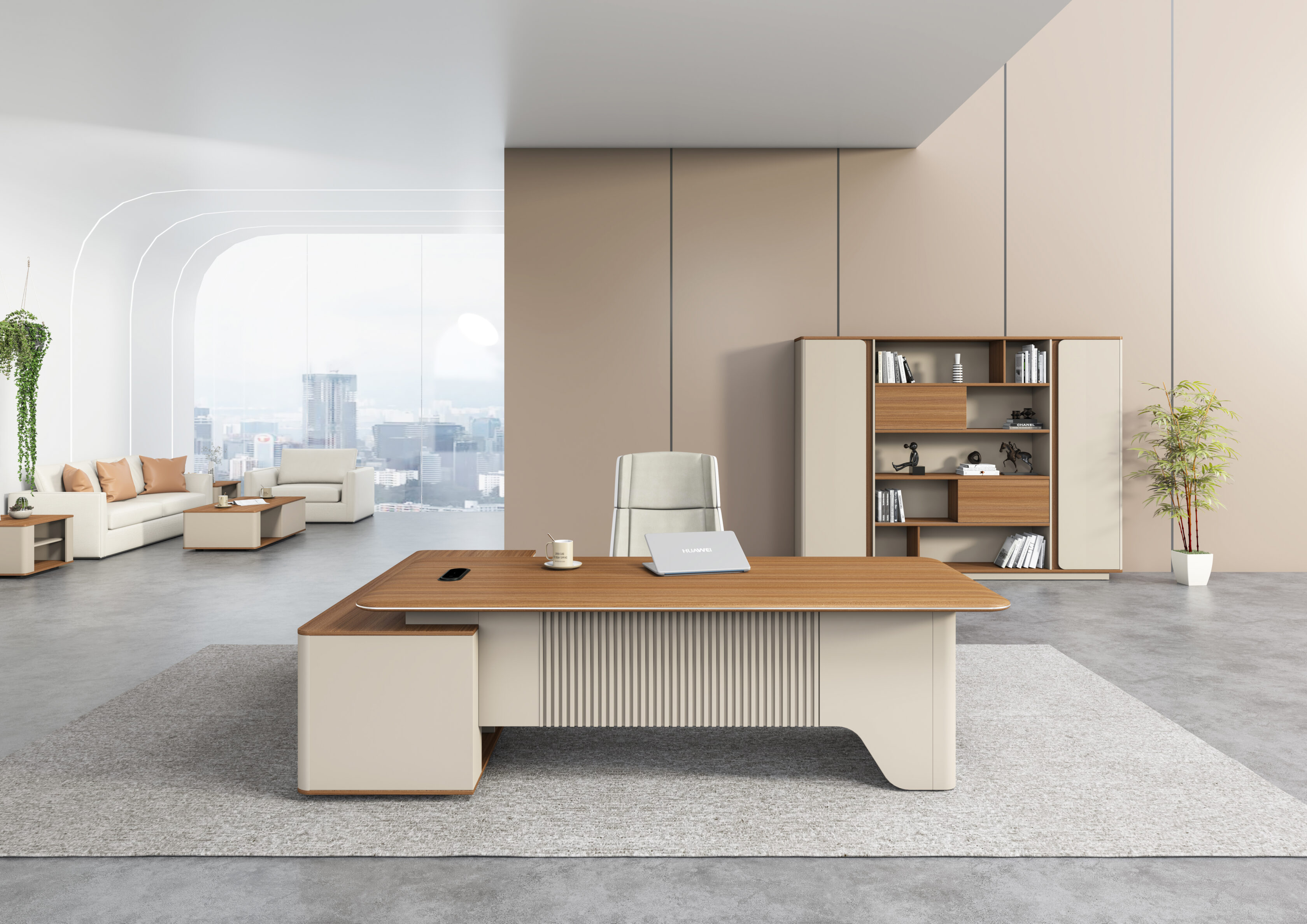 Executive Desk with PVC Top & Side Extension – DG39 Series
