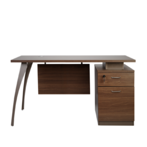 Office Desk with Fixed Pedestal and Metal Legs – SRAD Series