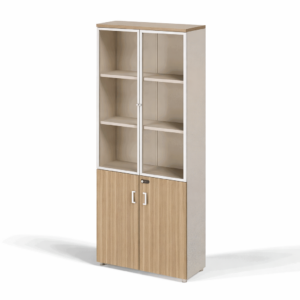 2‑Door Bookcase with Lock – SR‑Claro Series