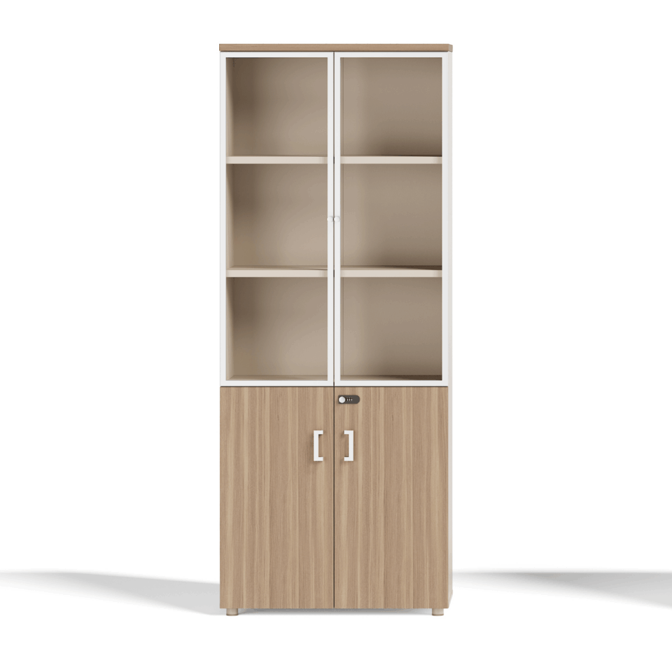 2‑Door Bookcase With Lock – SR‑Claro Series